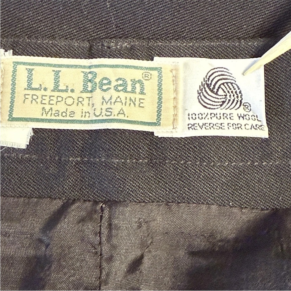 L.L Bean Wool 100% Size 10 /Medium Tall Black Pleated Women’s Pants - Picture 9 of 11